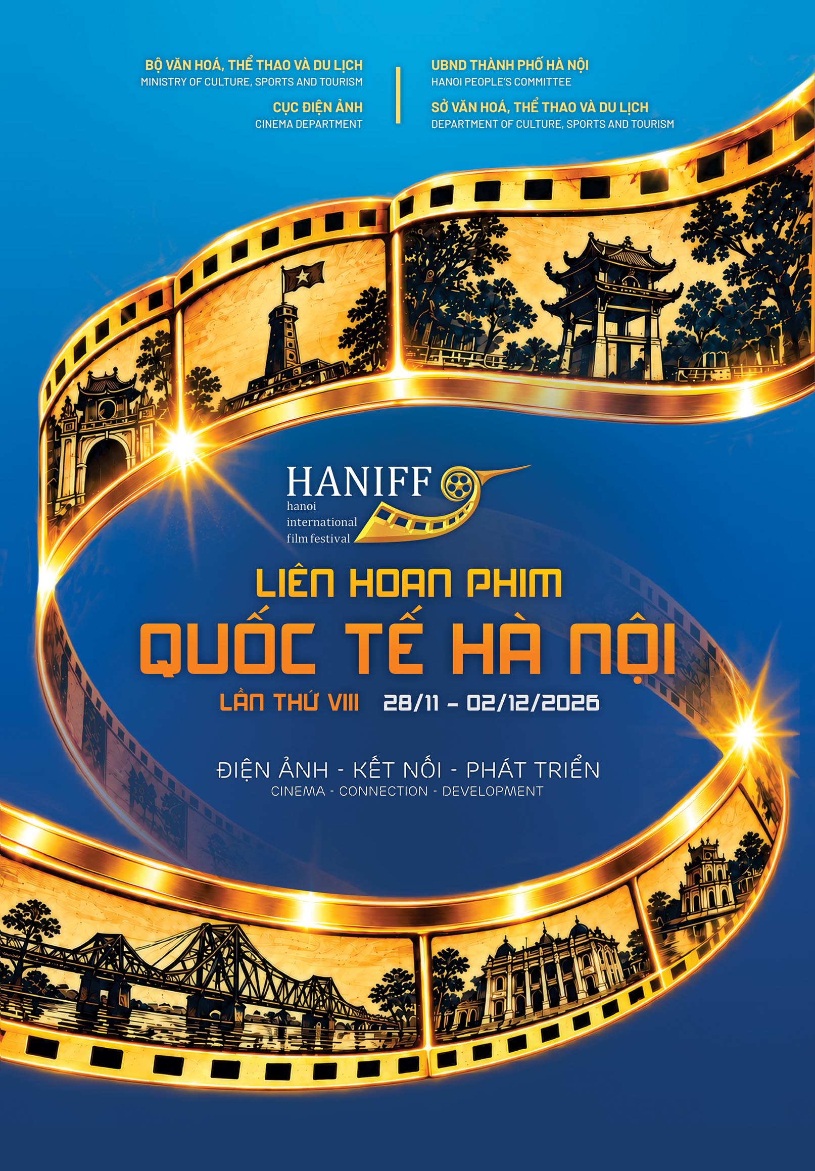 Poster chính thức Liên hoan Phim quốc tế Hà Nội lần thứ VIII: Dấu ấn Thủ đô trong dòng chảy điện ảnh