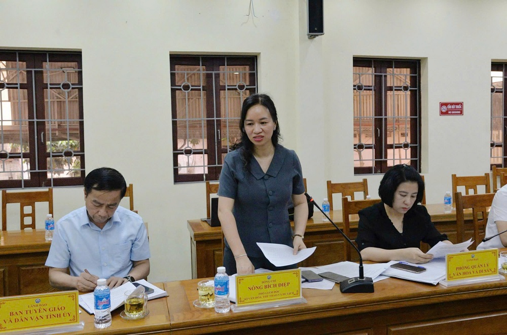 Bà Nông Bích Diệp, Phó Giám đốc Sở VHTTDL tỉnh Lạng Sơn phát biểu